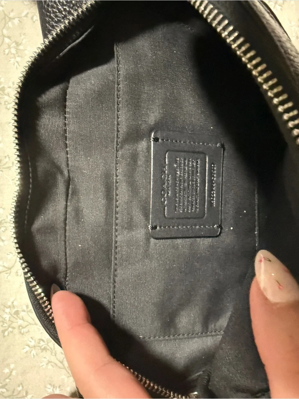 Coach Black Pebbled Leather Belt Bag